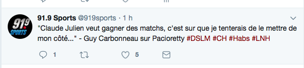 Si Claude Julien veut mettre PATCH de son bord..