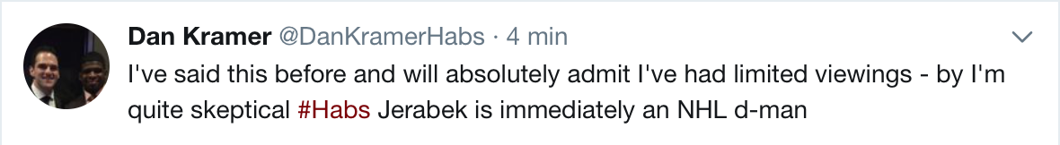 Si Jerabek n'est pas prêt, ça va pas ben...