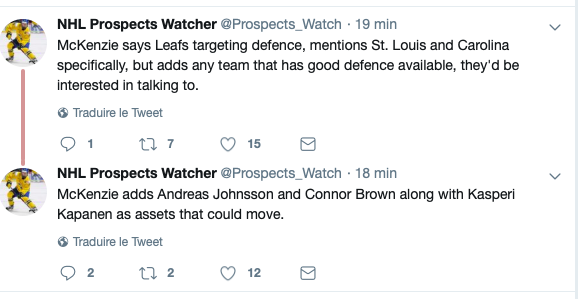 Si les Leafs veulent vraiment améliorer leur défensive...il faudra plus que Kapanen!!!!