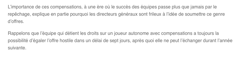  Si L'OFFRE HOSTILE vient dans la tête de Marc Bergevin...