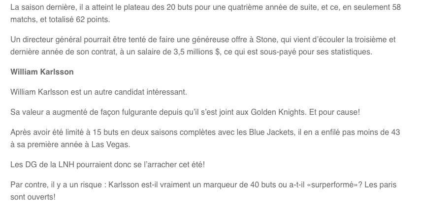  Si L'OFFRE HOSTILE vient dans la tête de Marc Bergevin...