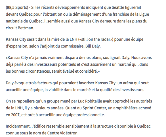 Si Luc Robitaille...Devient PROPRIO d'une équipe de la LNH...à Kansas City...avant Québec...