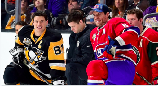 Sidney Crosby qui ENCENSE Shea Weber...