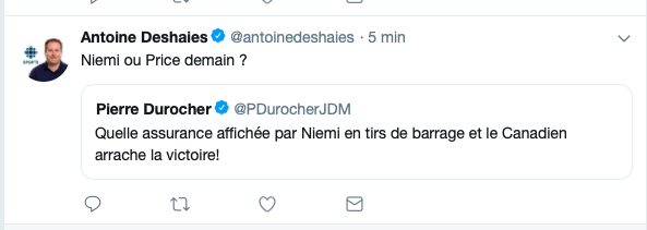 S'il y avait une JUSTICE...Antti Niemi garderait les buts demain..
