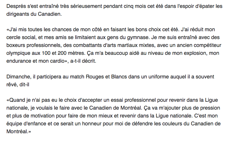 Simon Després parle, parle, parle...MAIS...