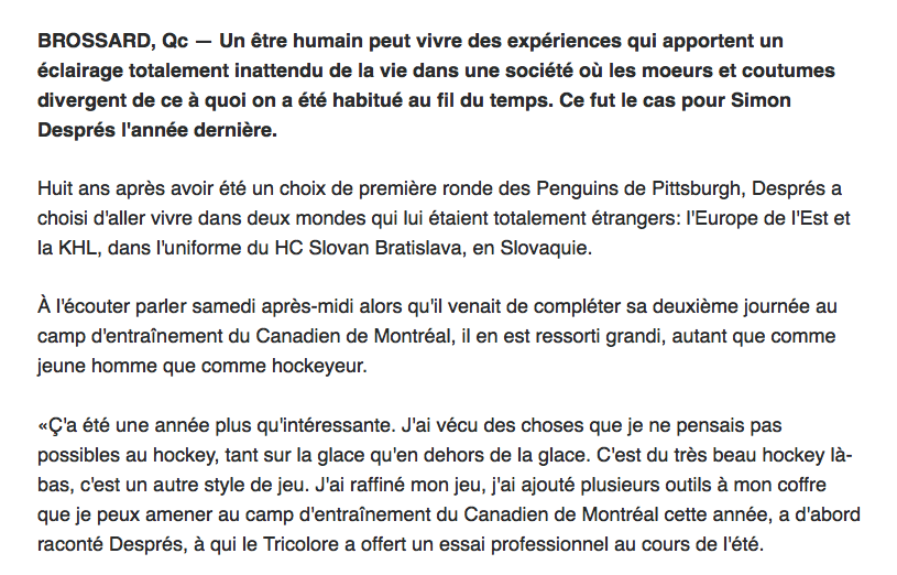 Simon Després parle, parle, parle...MAIS...