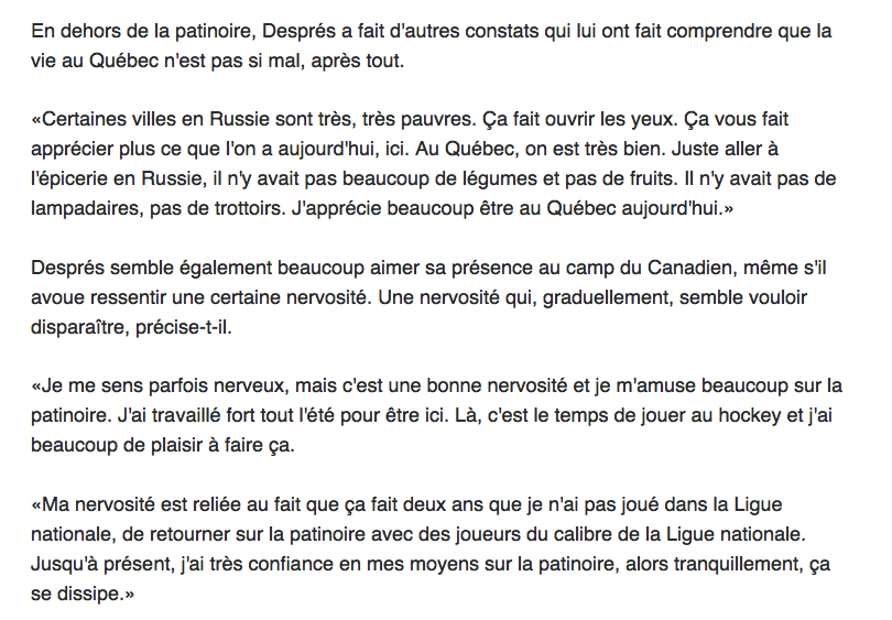Simon Després parle, parle, parle...MAIS...