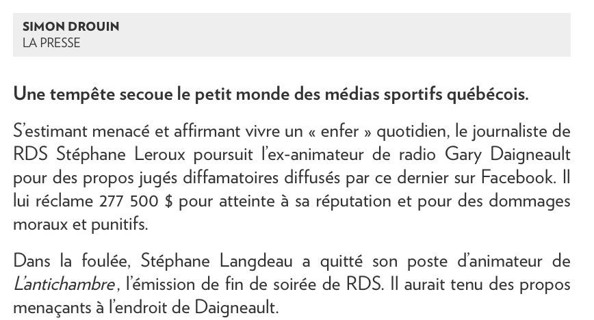 Stéphane Langdeau ne voulait même pas protéger son chum Stéphane Leroux..