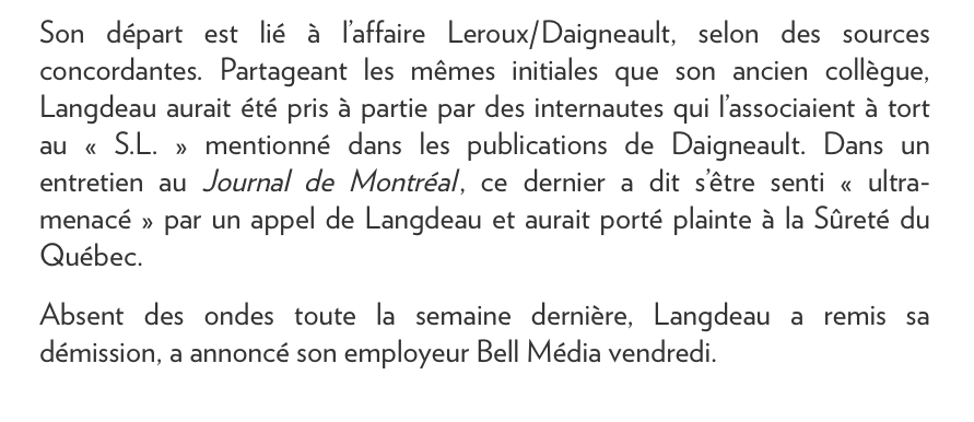 Stéphane Langdeau ne voulait même pas protéger son chum Stéphane Leroux..