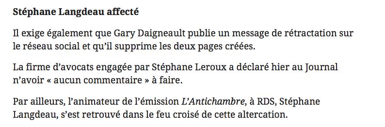 Stéphane Leroux veut vous dire qu'il n'est pas un PRÉDATEUR SEXUEL...