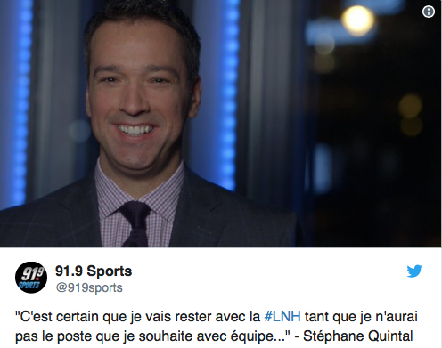 Stéphane Quintal attend le signal de Geoff Molson...