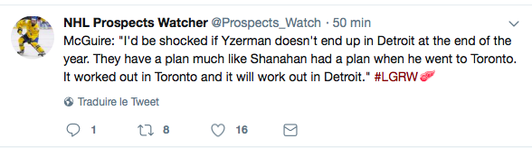 Steve Yzerman sera à Détroit avant la fin de la saison...