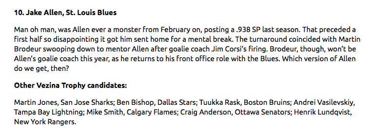 The HOCKEY NEWS ne met même pas Carey Price...