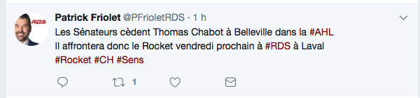 Thomas Chabot à Laval vendredi prochain..