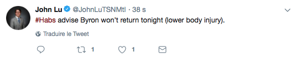 Ti Paul Byron blessé ?