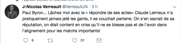 TI-PAUL..Aurait dû parler à Claude Lemieux..