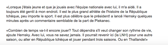 Tomas Plekanec lance un MESSAGE SUBTIL à Marc Bergevin..