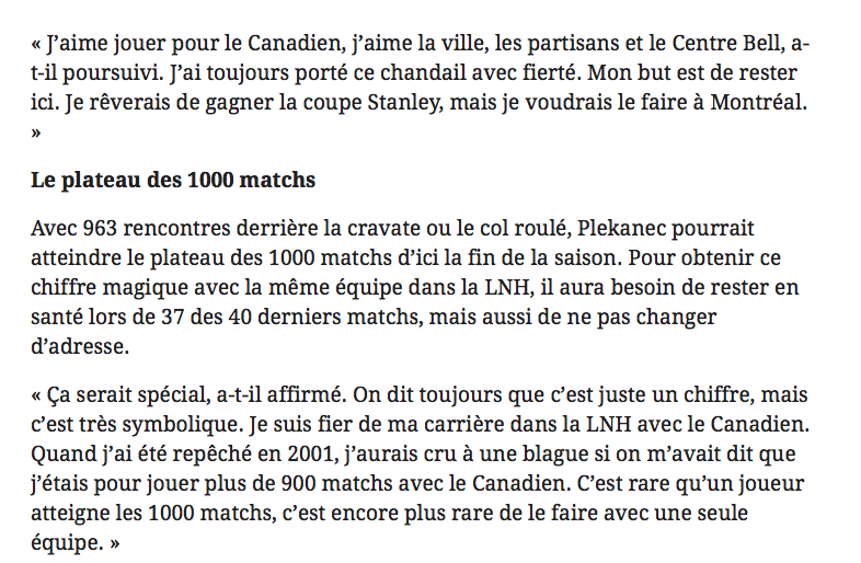 Tomas Plekanec sait qu'il va partir..