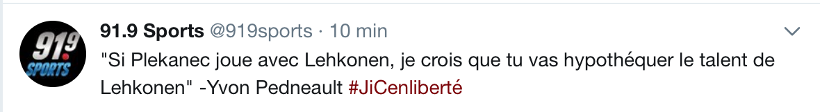 Tomas Plekanec va faire disparaître Lehkonen...