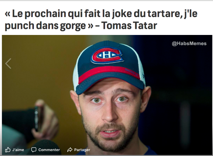 Tomas Tatar déjà TANNÉ...