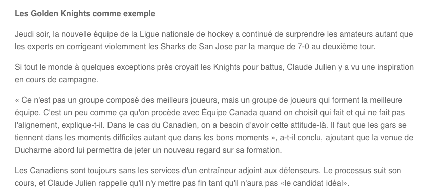  Ton gars idéal Claude Julien?