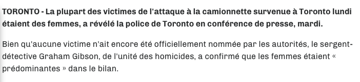 Toronto...pleure encore ses morts..