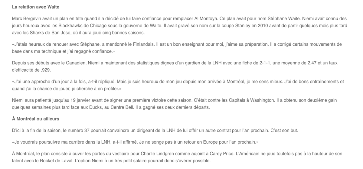Tous les joueurs qui veulent rester à Montréal..Sont des PERDANTS...