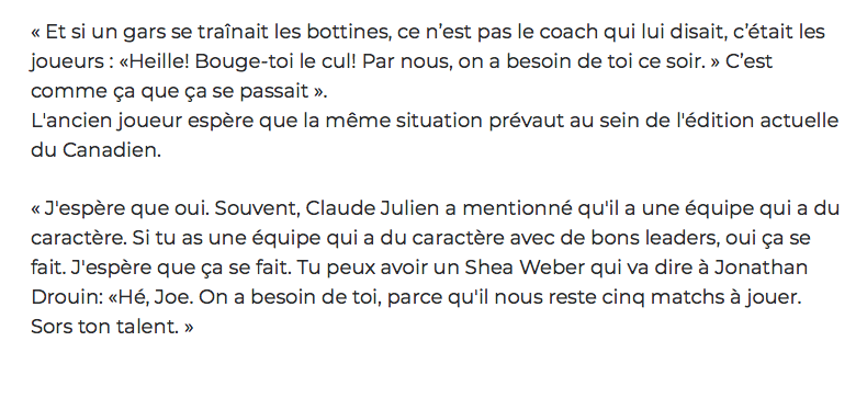 Tout le monde a laissé son EGO et sa petite personne à la porte du vestiaire.