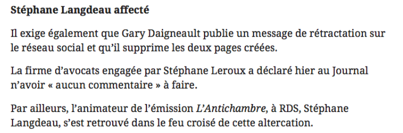 Tout le monde en parle a essayé d'avoir Stéphane Leroux...