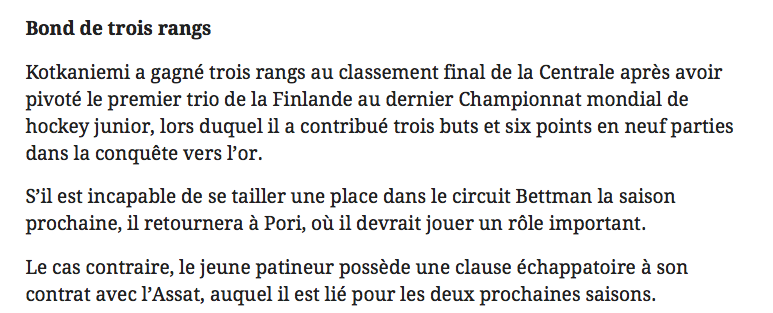 Trevor Timmins veut les deux...