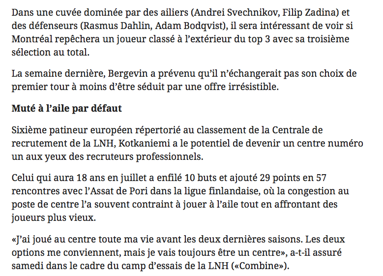 Trevor Timmins veut les deux...
