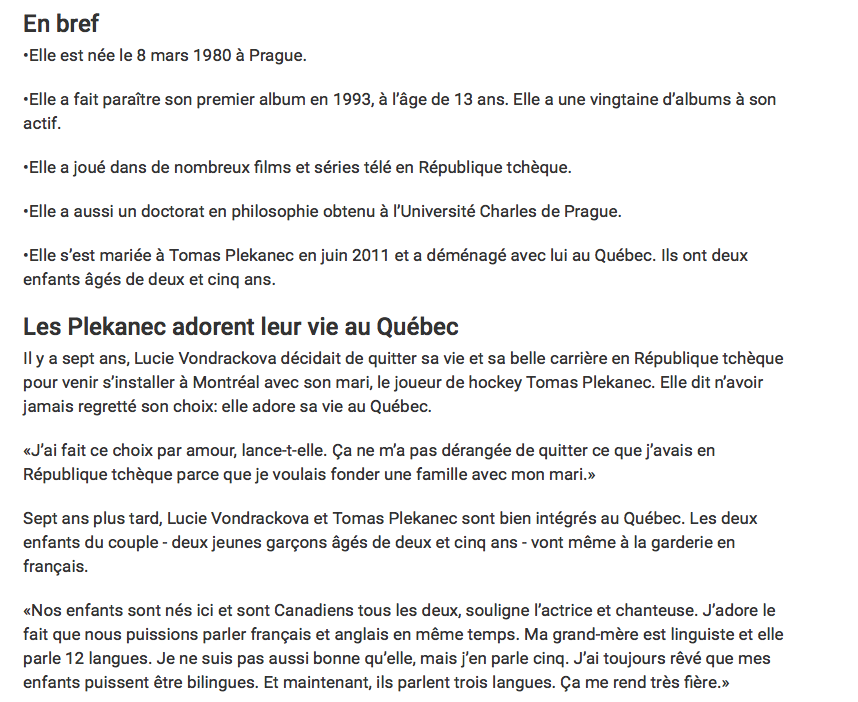 TVA n'allait pas parler D'ADULTÈRE à la femme de Tomas Plekanec.