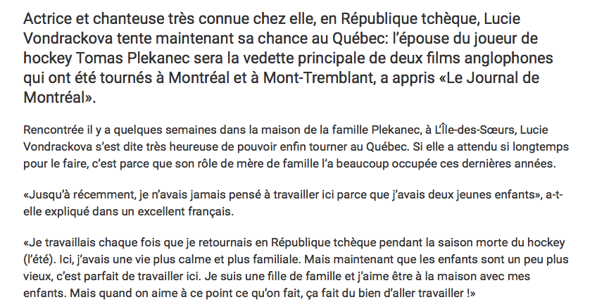 TVA n'allait pas parler D'ADULTÈRE à la femme de Tomas Plekanec.