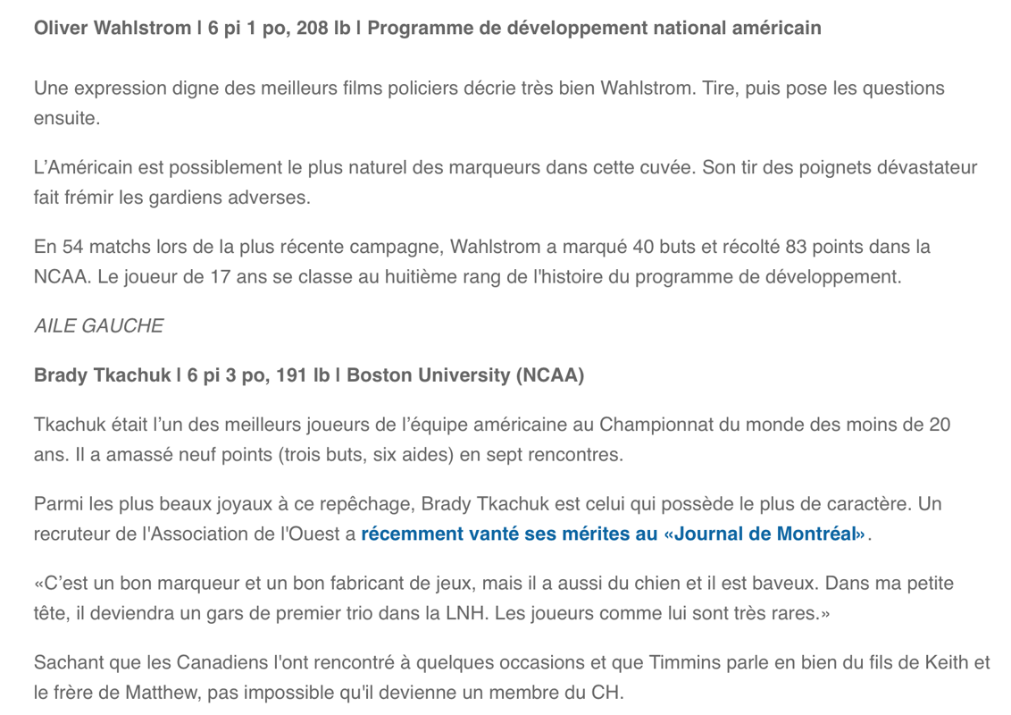 TVA SPORTS, ajoute quelques noms pour le CH...