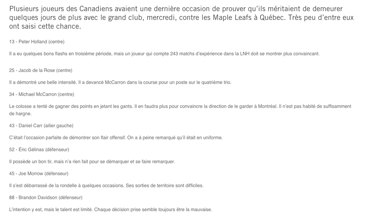 TVA Sports aussi affirme que Jacob de la Rose aurait gagné le poste de 4e centre...