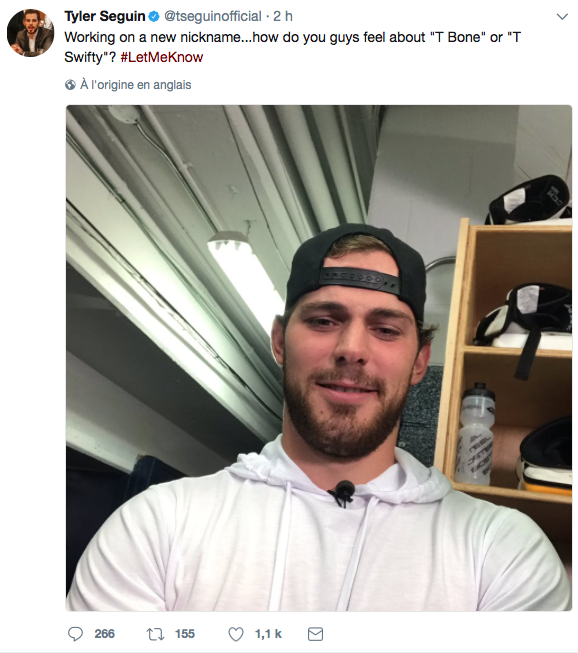 Tyler Seguin hésite entre deux surnoms...HAHA!!!