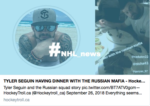 Tyler Seguin qui mange avec sa MAFIA RUSSE...
