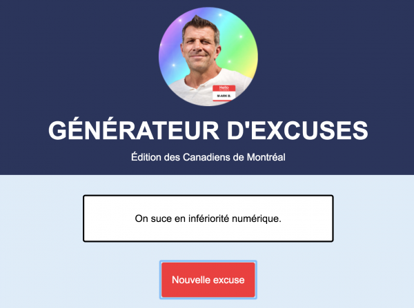 Un générateur d'excuses pour le CH...HAHA...
