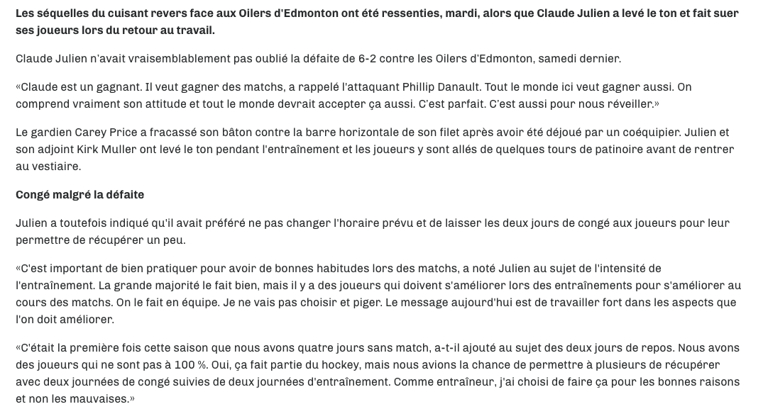 Un jour...Alex Galchenyuk...va INSULTER Claude Julien...
