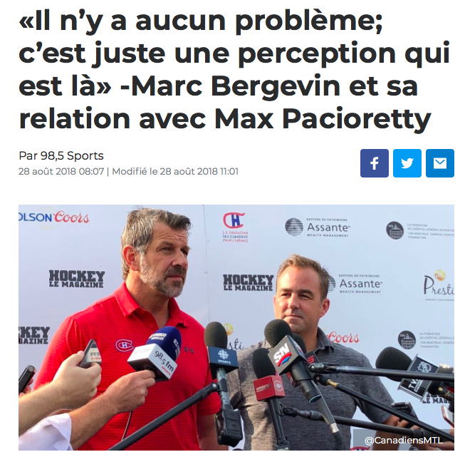 Un médiateur pour rapprocher...Max Pacioretty et Marc Bergevin...