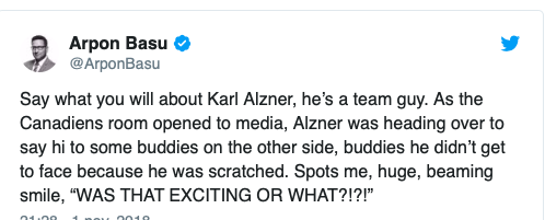 Une ANECDOTE touchante sur Karl Alzner...