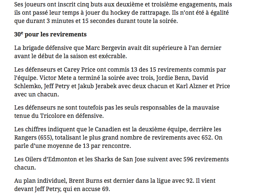 Une autre preuve..Que Claude Julien a perdu son vestiaire..