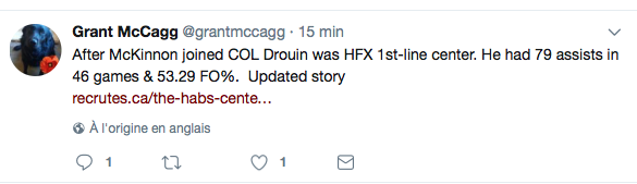 Une autre preuve...Que Jonathan Drouin doit jouer au CENTRE...