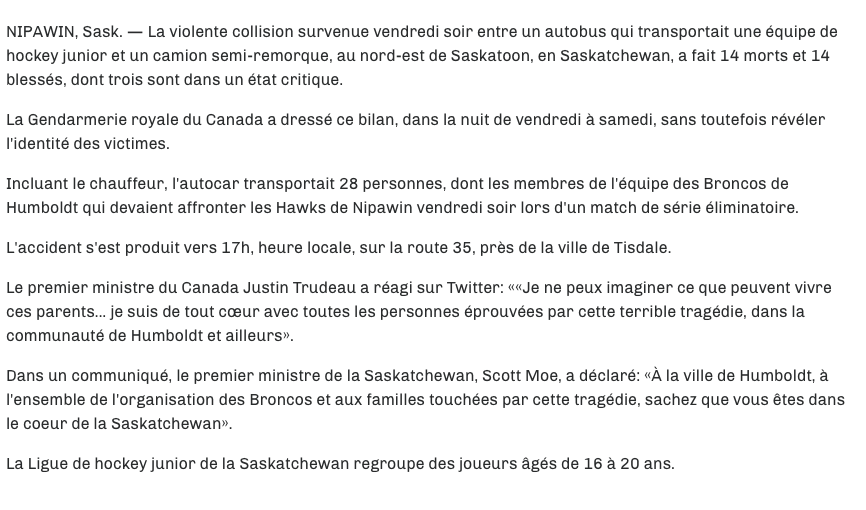 Une équipe de hockey MEURT TRAGIQUEMENT...