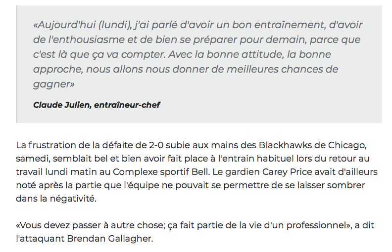 Une équipe de PERDANTS qui tente de se convaincre....