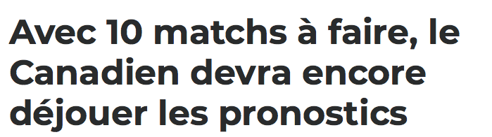 Une équipe de PERDANTS qui tente de se convaincre....