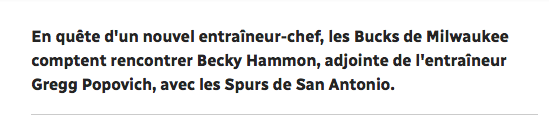 Une FEMME va COACHER dans la NBA??????