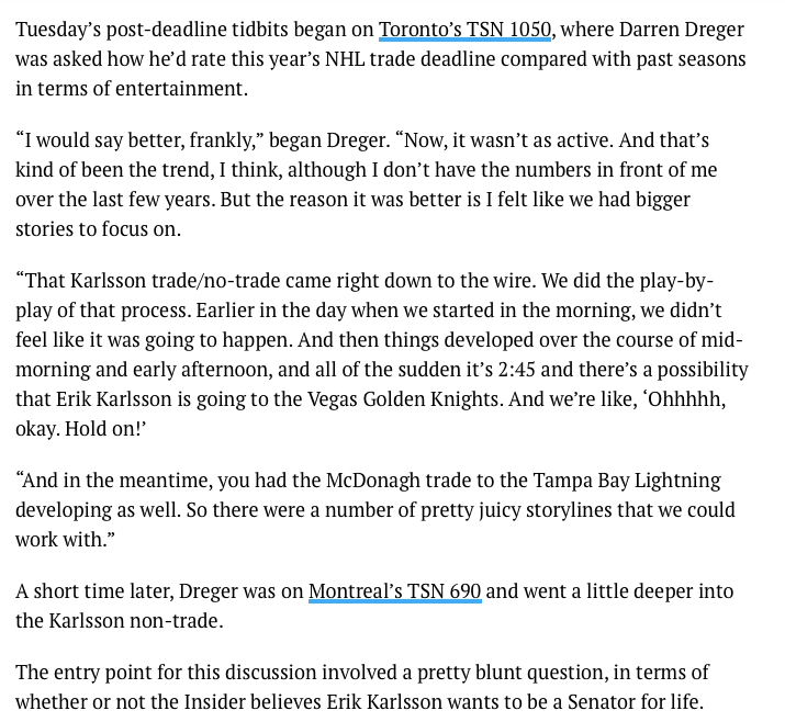 Vegas était à deux doigts d'obtenir Erik Karlsson...