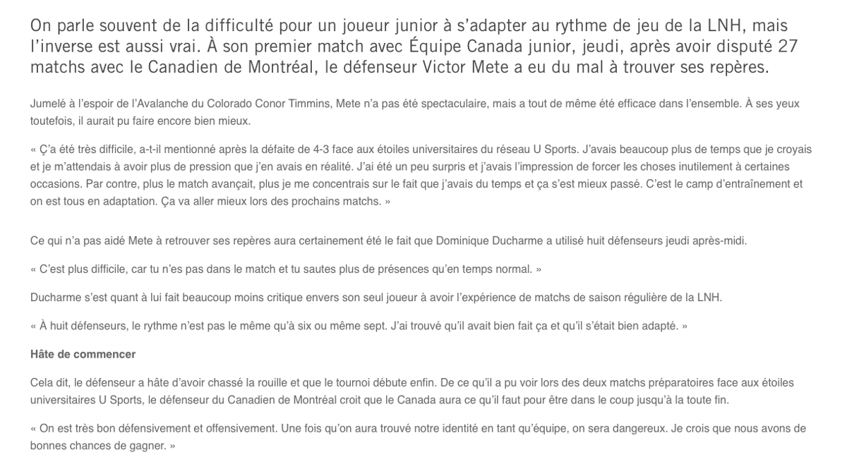  Victor Mete a CHOKÉ...contre des UNIVERSITAIRES??????????