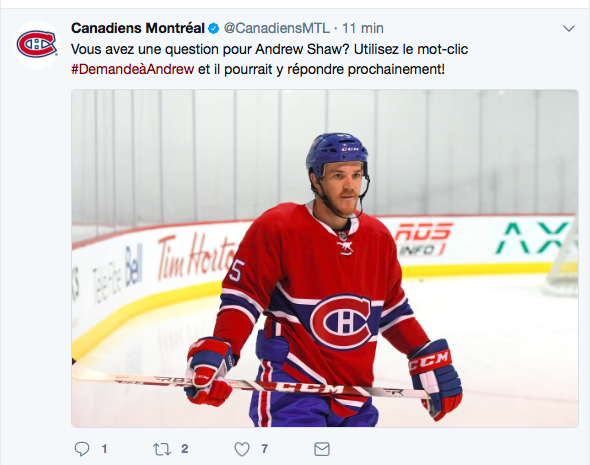 Vous avez des questions pour Andrew Shaw?